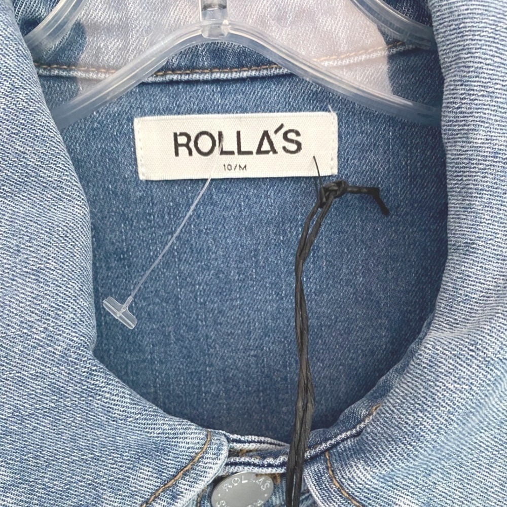 Rolla's Sailor Jumpsuit Light Vintage Blue Size 10M NWT Wide-Leg High-Rise Retro - Picture 13 of 16